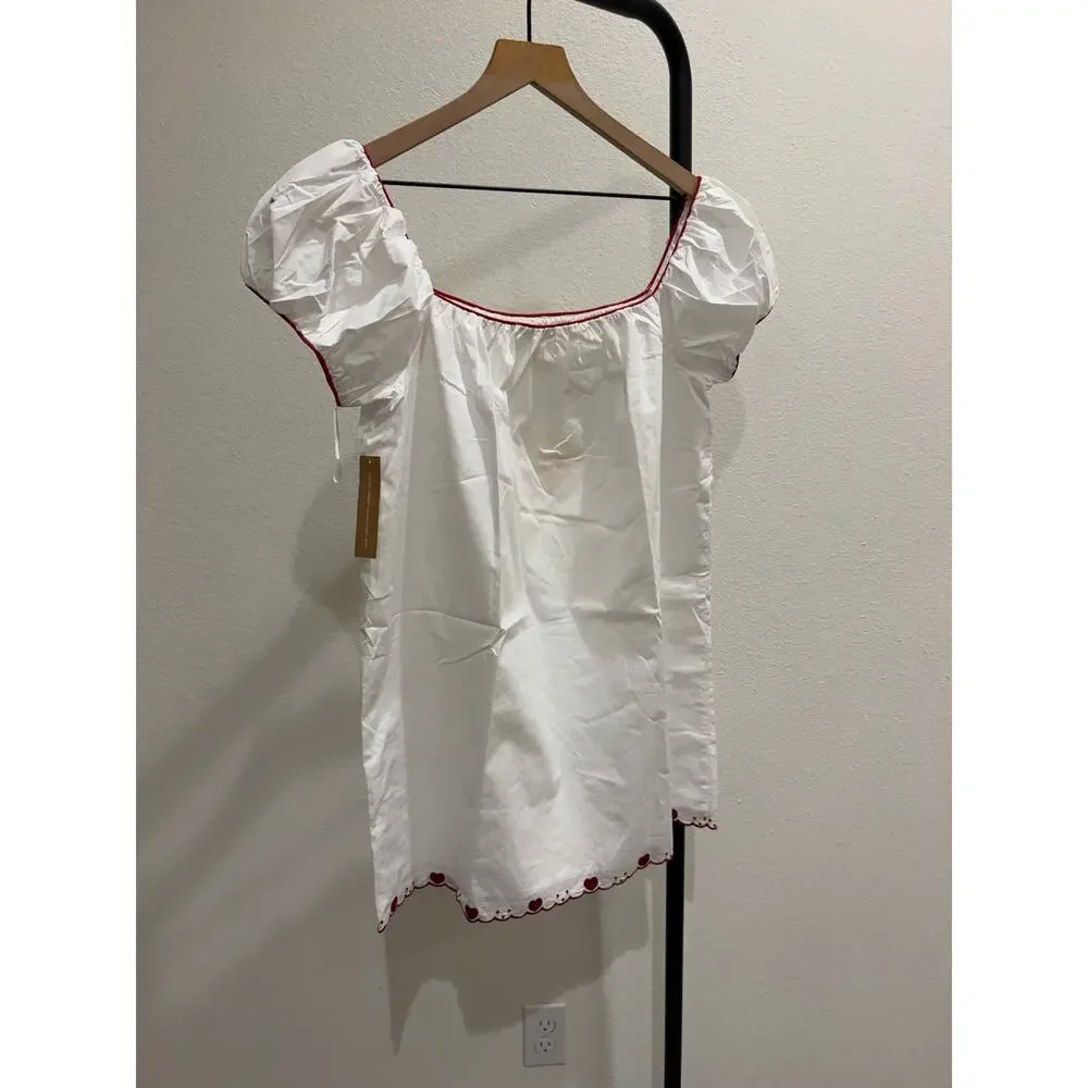 NWT New Kourt white embroidered cotton Nya Dress $147 M